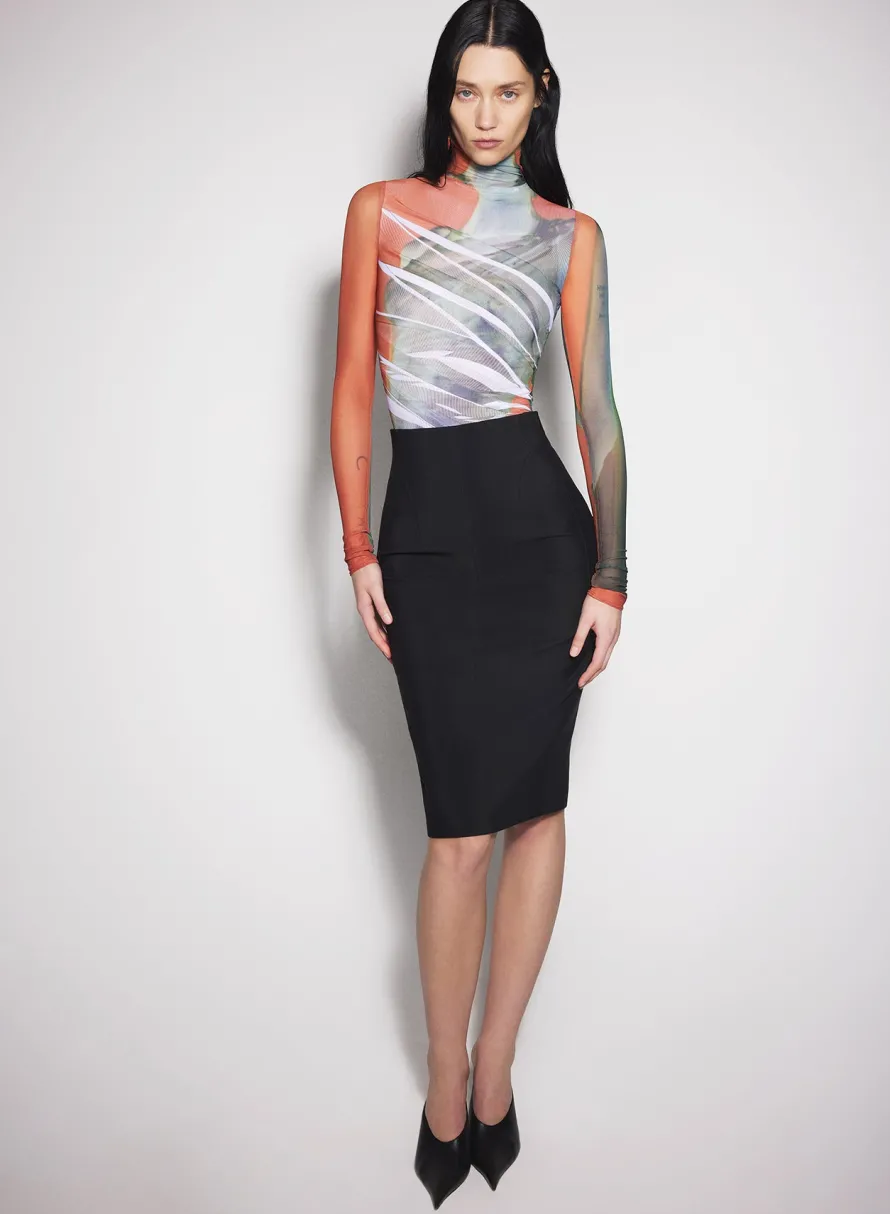 Skirts & Shorts|MUGLER black buckled tailored skirt