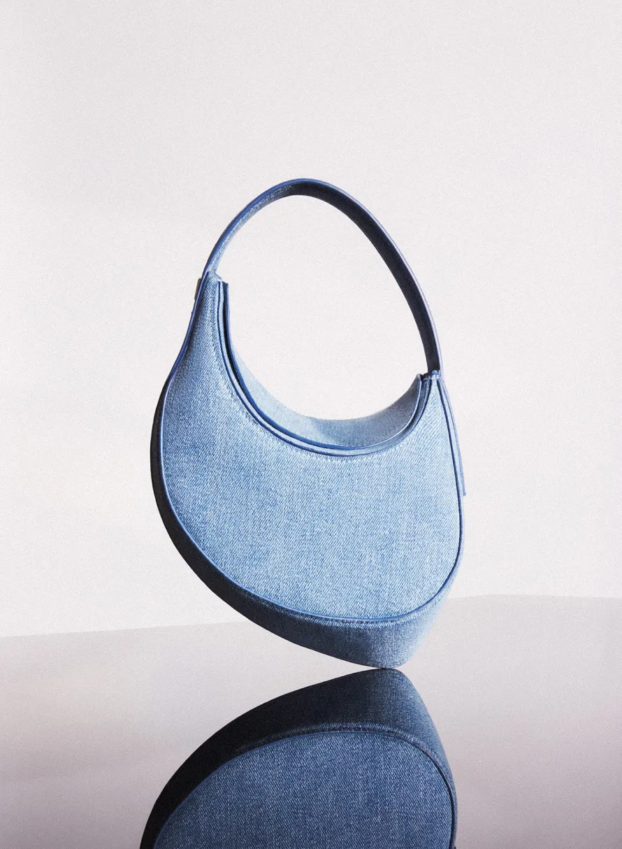 Bags|MUGLER blue mini denim spiral curve 02