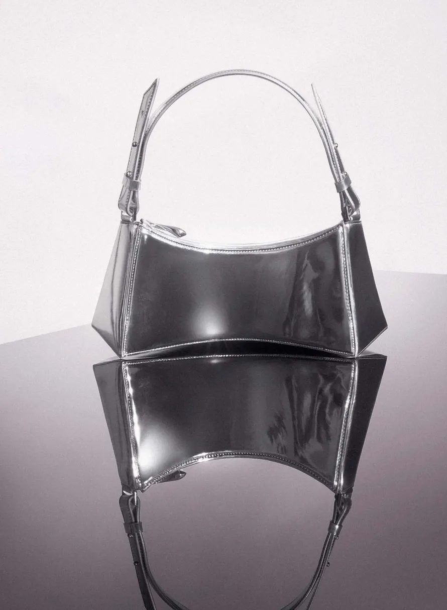 Bags|MUGLER metallic silver zenith bag