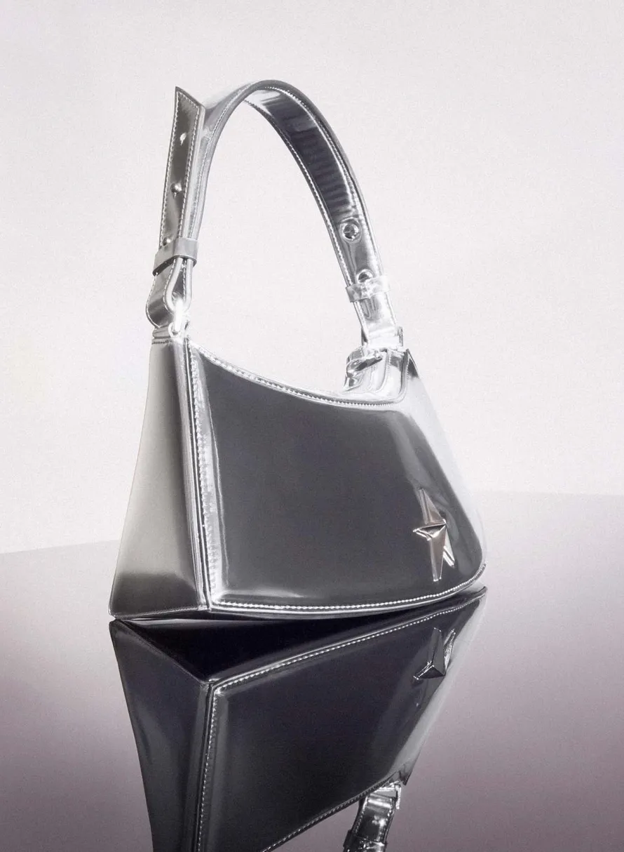 Bags|MUGLER metallic silver zenith bag