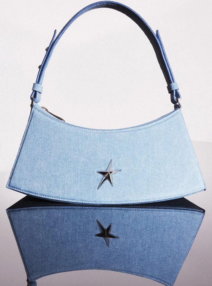 Bags|MUGLER blue denim zenith bag