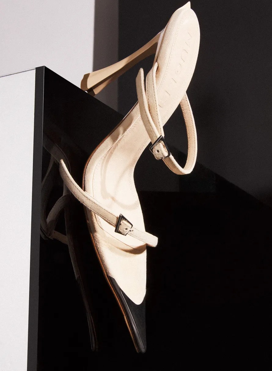Shoes|MUGLER Tan suede Fang 95 sandals