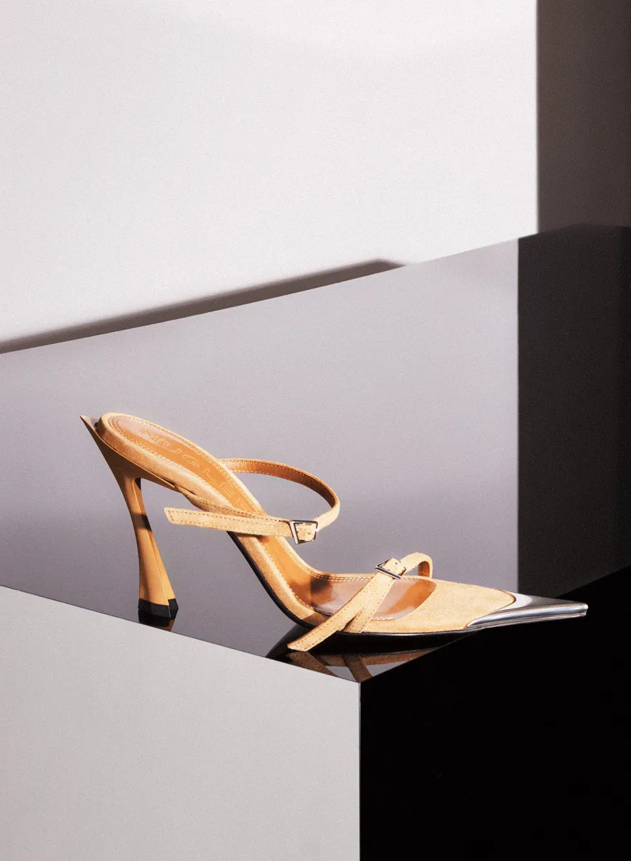 Shoes|MUGLER Cinnamon suede Fang 95 sandals