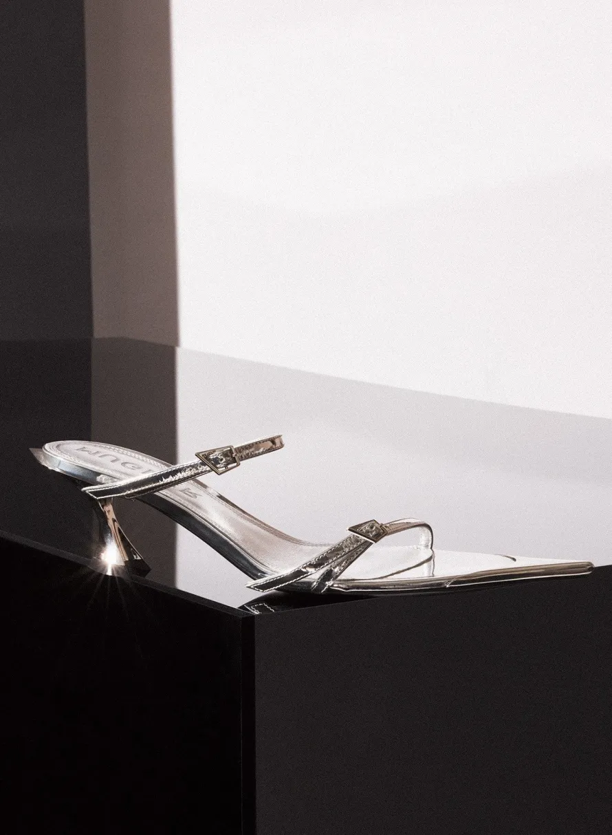 Shoes|MUGLER Metallic leather Fang 55 sandals