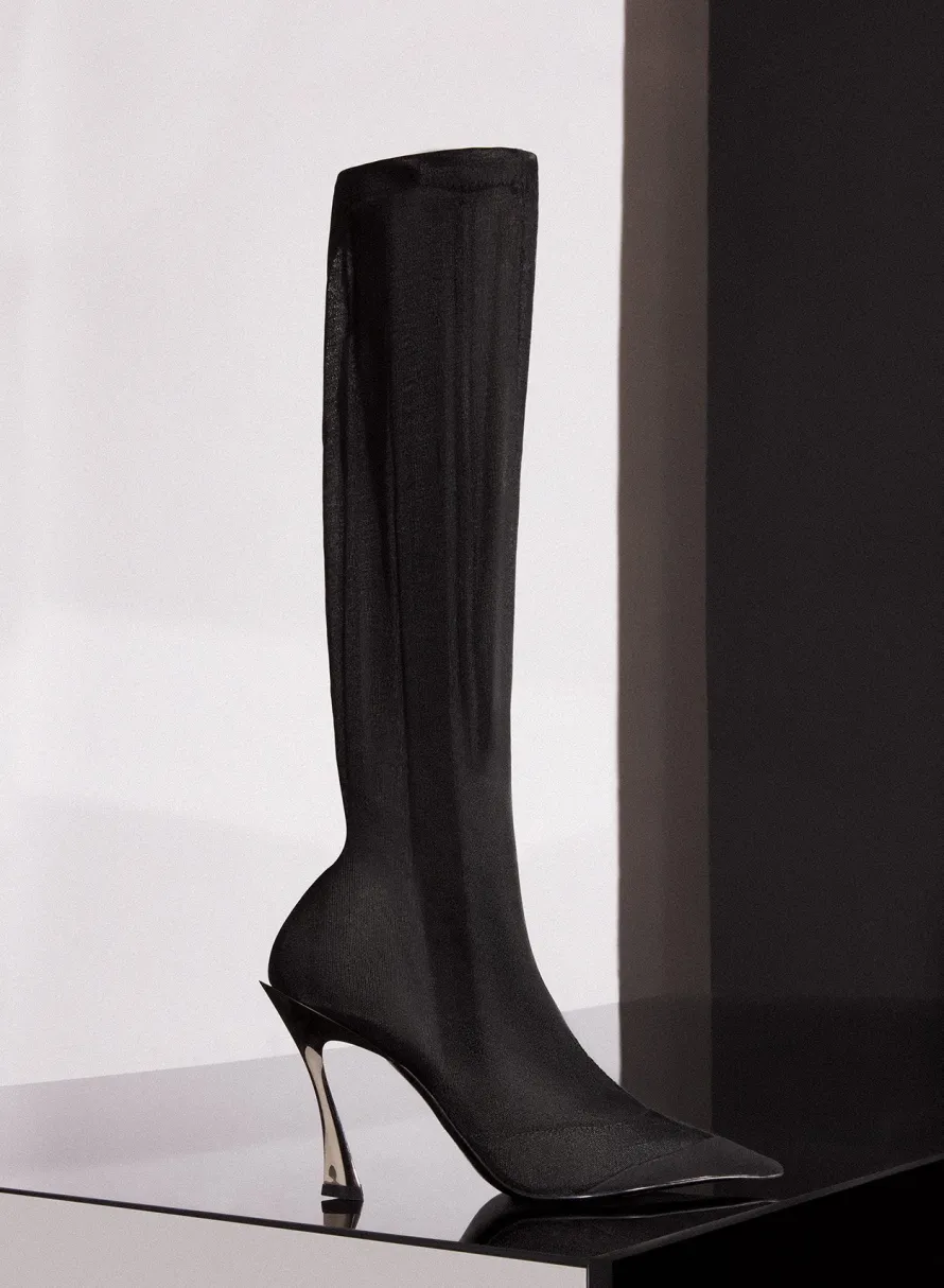 Shoes|MUGLER Black mesh Fang 95 boots