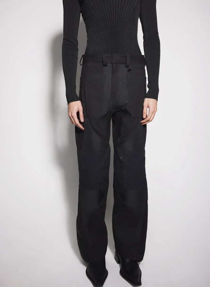 Trousers & Shorts|Trousers|MUGLER black technical fabric cargo pants