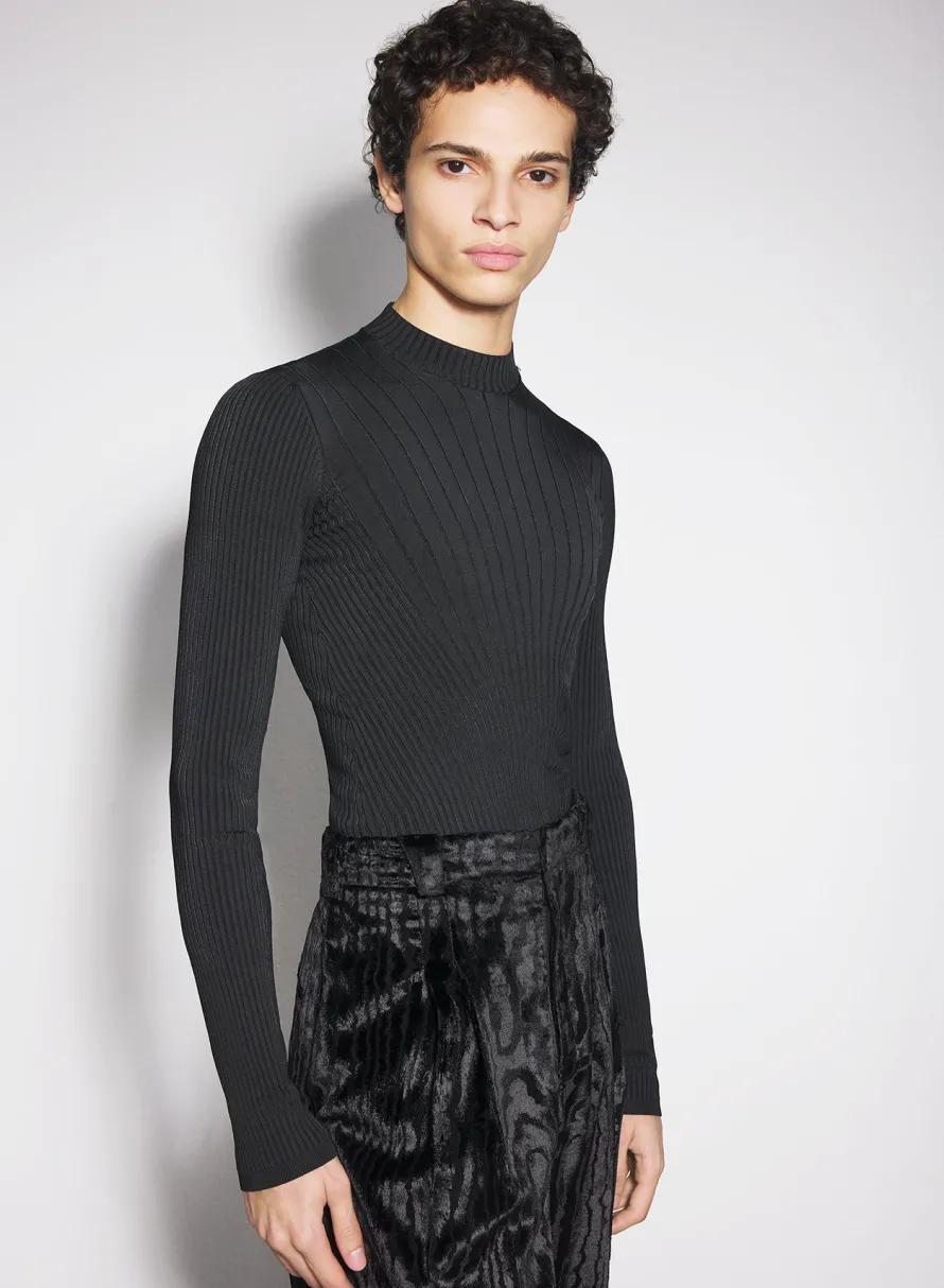 Tops|Tops|MUGLER black sculpting knit top