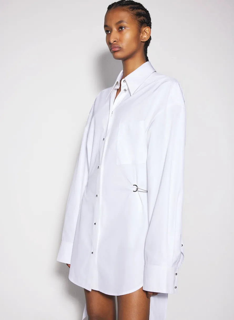 Dresses & Catsuits|MUGLER white shirt dress with chain