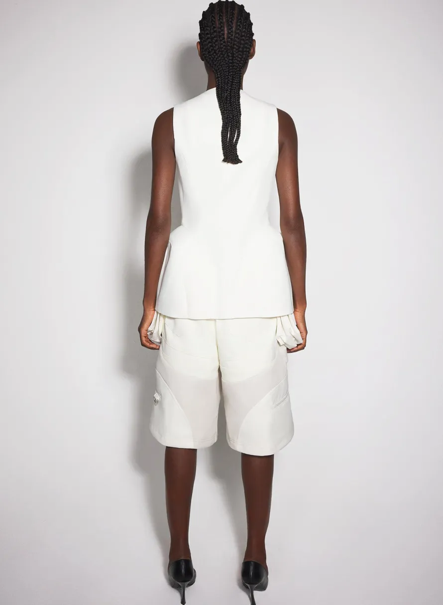 Jackets & Coats|MUGLER white corseted pierced vest