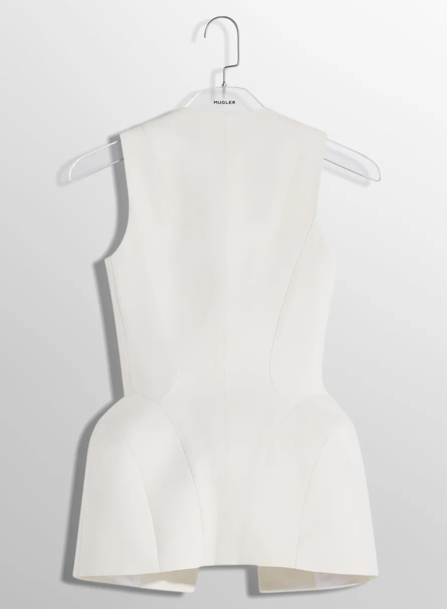 Jackets & Coats|MUGLER white corseted pierced vest