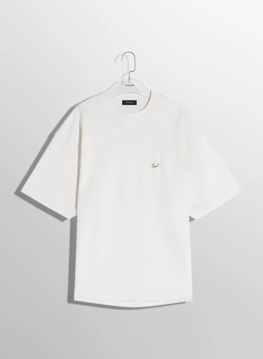 Tops|Tops|MUGLER white oversized pierced T-shirt