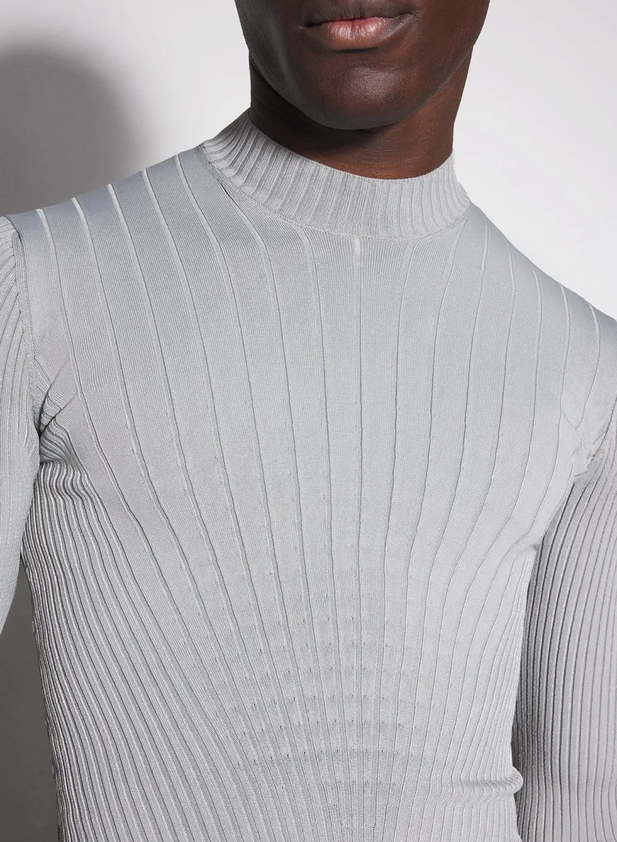 Tops|Tops|MUGLER grey sculpting knit top