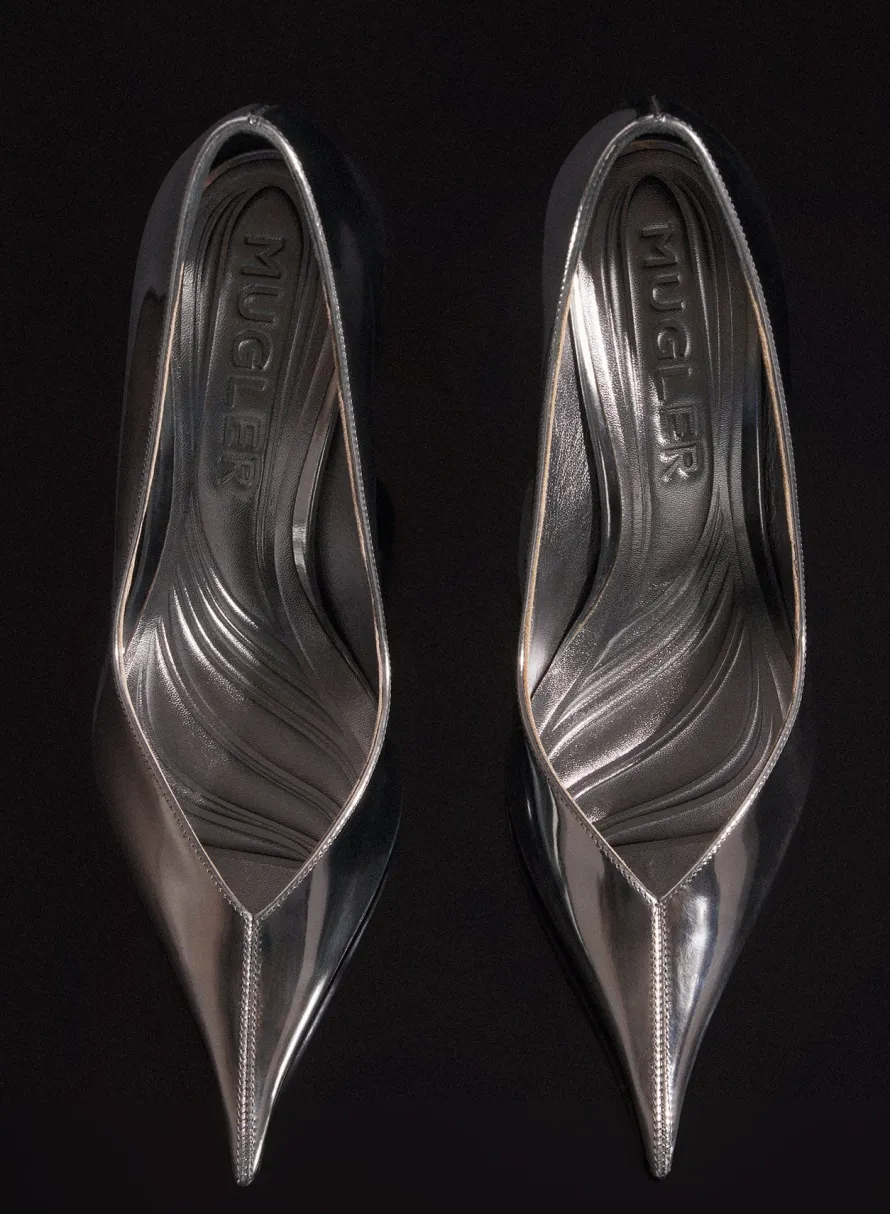 Shoes|MUGLER gunmetal classic fang 95 pump