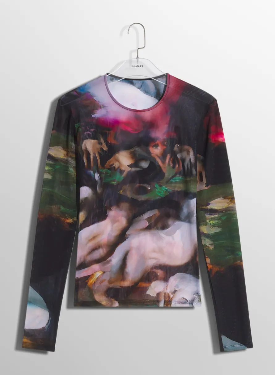 Tops|Mugler X Ambera Wellmann|MUGLER x Ambera Wellmann Impossession printed top