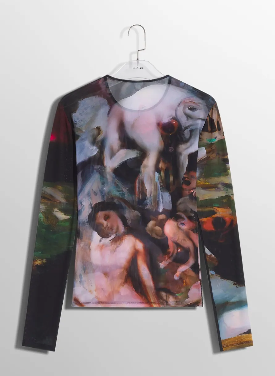 Tops|Mugler X Ambera Wellmann|MUGLER x Ambera Wellmann Impossession printed top